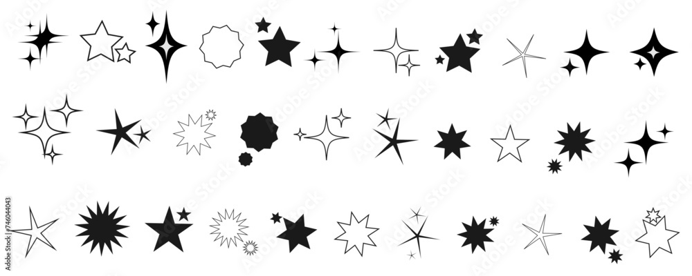 Shooting Star Black. Shooting star with an elegant star trail on a white background. Festive star sprinkles, powder. Vector png.	
 - obrazy, fototapety, plakaty 