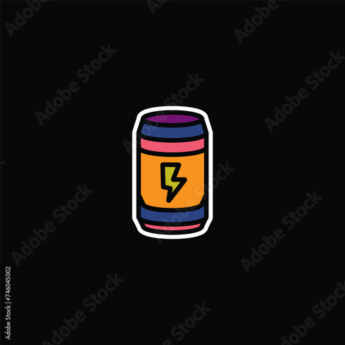 Original vector illustration. The icon of an energy drink in an aluminum jar.