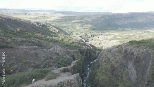 Glymur's Hidden Landscape Power A Waterfall Journey in Iceland 4K photo