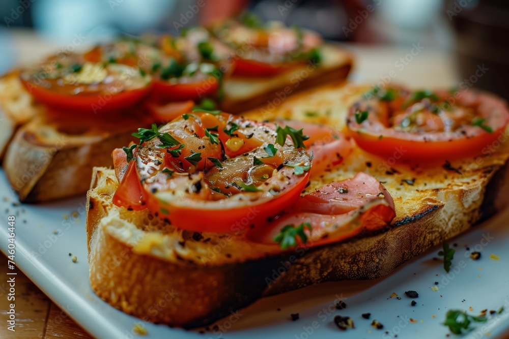 bruschetta with tomato and cheese bruschetta with tomato and cheese