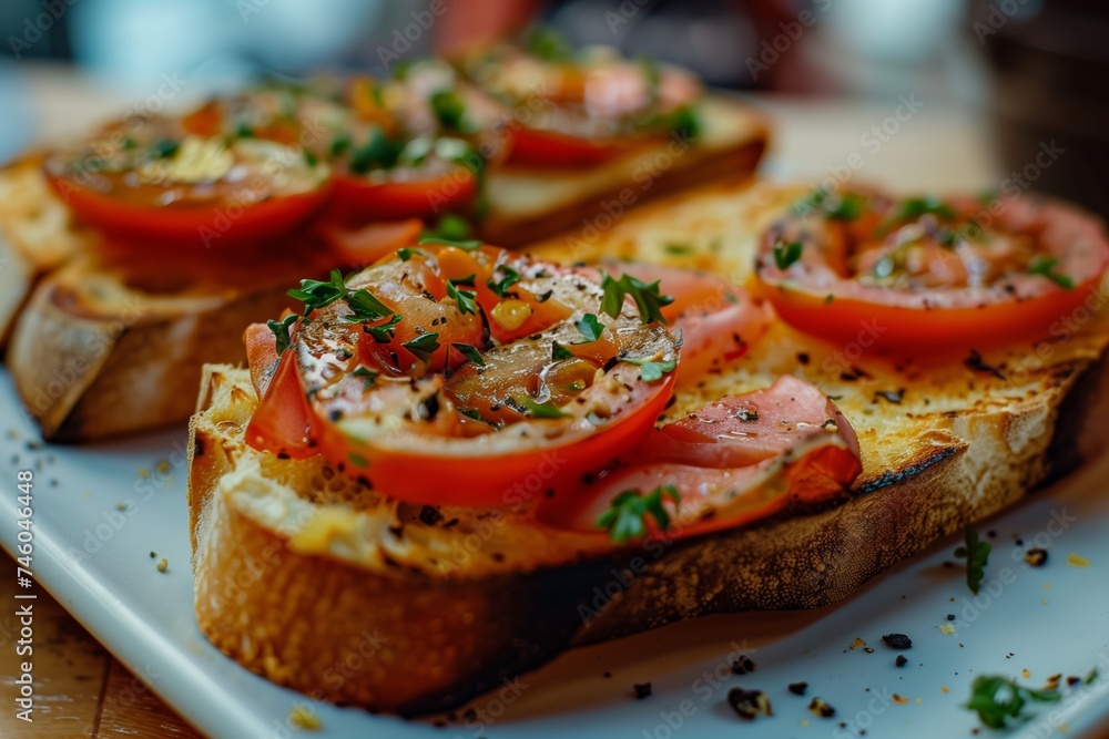 bruschetta with tomato and cheese