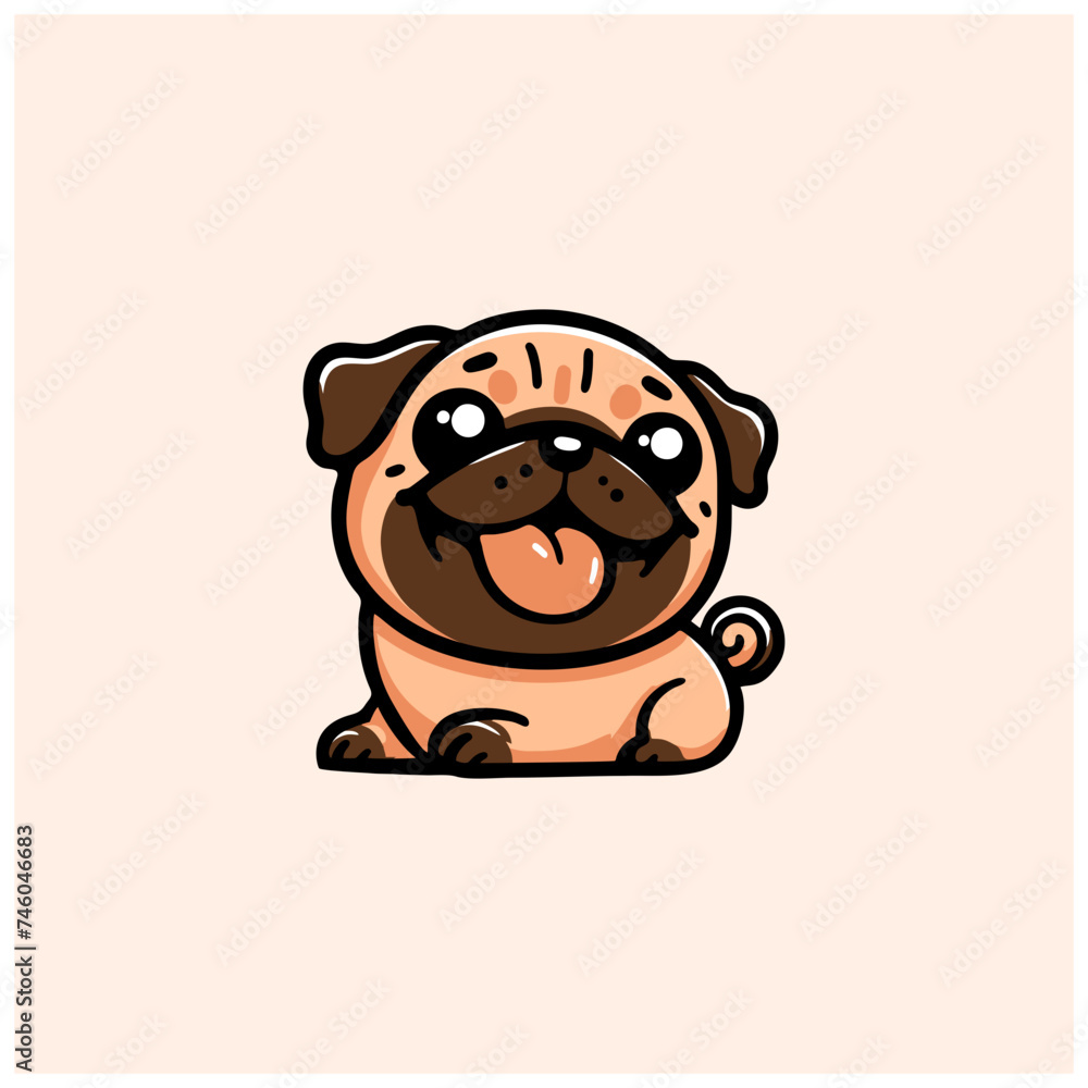 dog pug cute cartoon smile dog pug cute cartoon smile