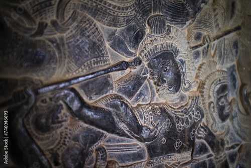 A sculpture in the Angkor Wat temple