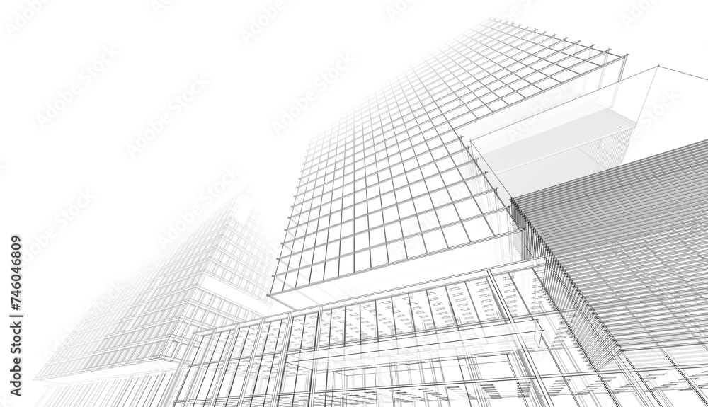 Fototapeta premium abstract architectural sketch