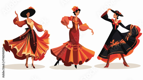 Flamenco culture icons design vector illustration 