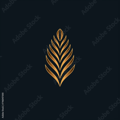 Minimalist Leafy Gold Vector