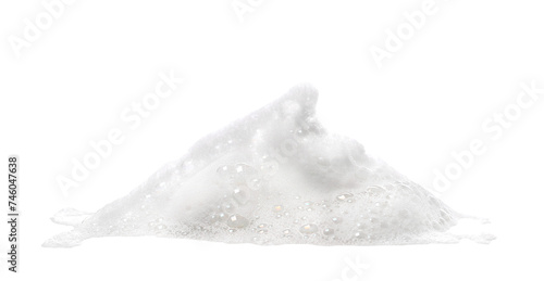 Cuadro en lienzo Colorful soap foam, colorful bubbles isolated on white, with clipping path