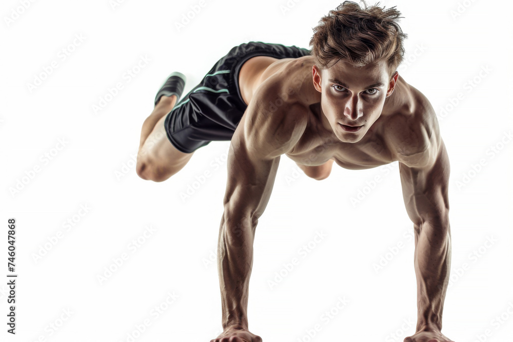 Portrait of smart man posing for exercise isolated on white background, wearing sport shirt for workout at fitness, healthy body. Portrait of smart man posing for exercise isolated on white background, wearing sport shirt for workout at fitness, healthy body.