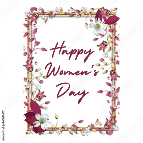 Happy Women Day Graphy Flower Frame Illustration © Graphics - Animation