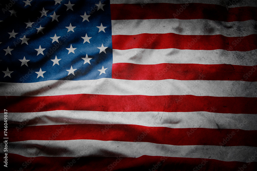 Fototapeta premium Grunge American flag