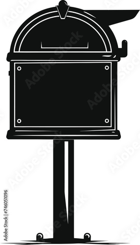 Silhouette mailbox black color only full