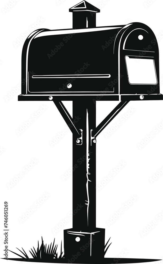 Silhouette mailbox black color only full Silhouette mailbox black color only full