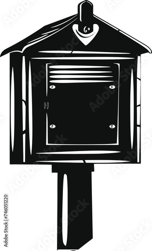 Silhouette mailbox black color only full