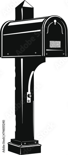 Silhouette mailbox black color only full