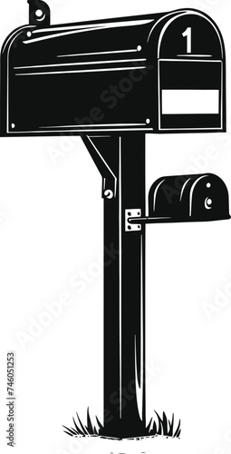Silhouette mailbox black color only full