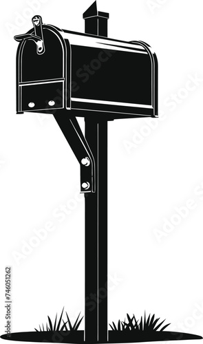 Silhouette mailbox black color only full
