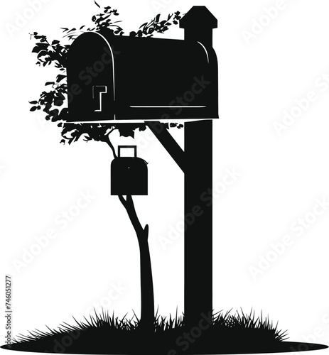 Silhouette mailbox black color only full