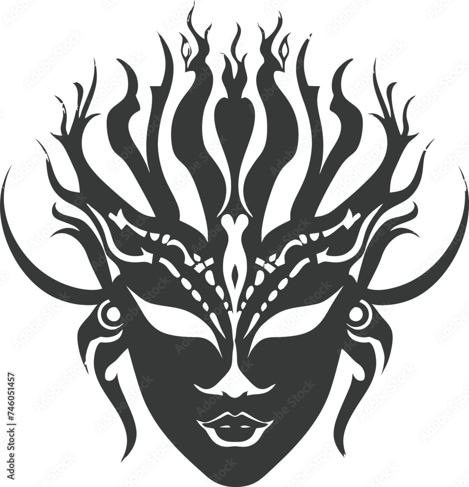Fototapeta premium Silhouette Mask for the masquerade black color only