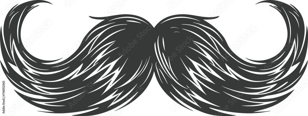 Fototapeta premium Silhouette Mustache Only black color only