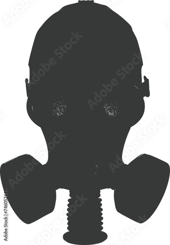 Silhouette gas mask black color only photo