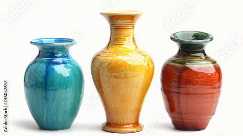 colorful antique ceramic vase. empty decorative
