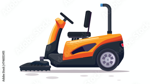 Industrial floor cleaner on white background vector