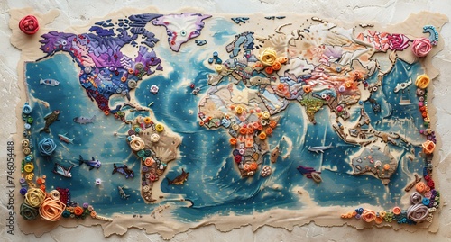 3D world map illustration