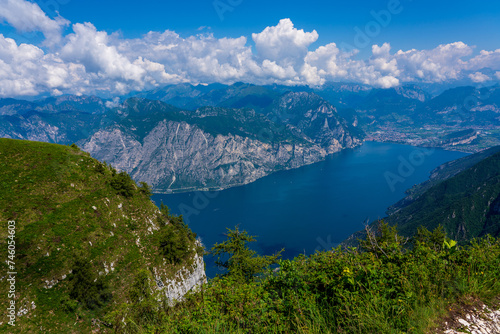 Panoramic view from Monte Baldo on Lake Garda near Malcesine in Italy. © Bernhard