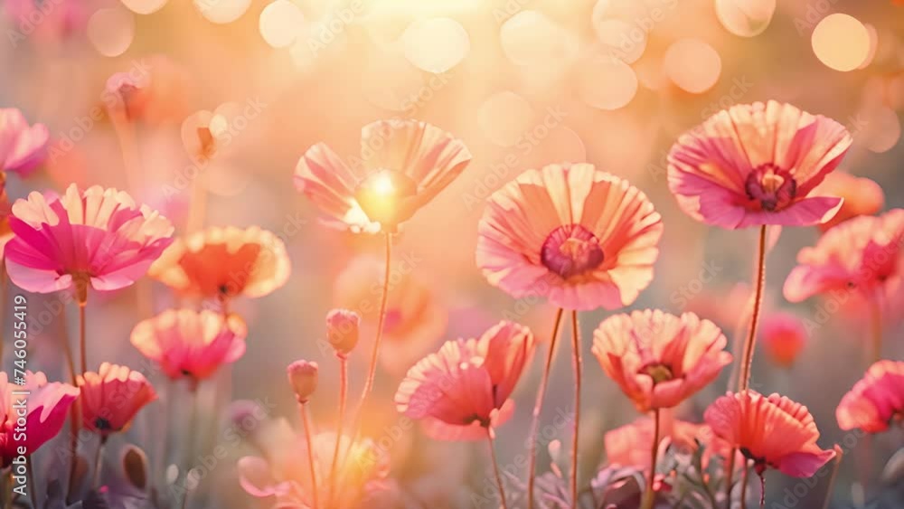 Poppy field at sunset in the spring. Red poppies in sunset light. Summer nature concept. Concept: nature, spring, biology, fauna, environment, ecosystem. Red beauty landscape 4k video colorful Poppy field at sunset in the spring. Red poppies in sunset light. Summer nature concept. Concept: nature, spring, biology, fauna, environment, ecosystem. Red beauty landscape 4k video colorful