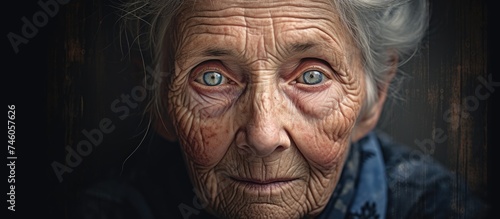 Graceful Elderly Lady Embracing Wisdom and Experience in a Serene Portrait