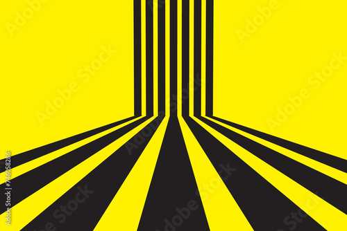 Wallpaper Mural Black retro 3d stripes and yellow creative background. Torontodigital.ca
