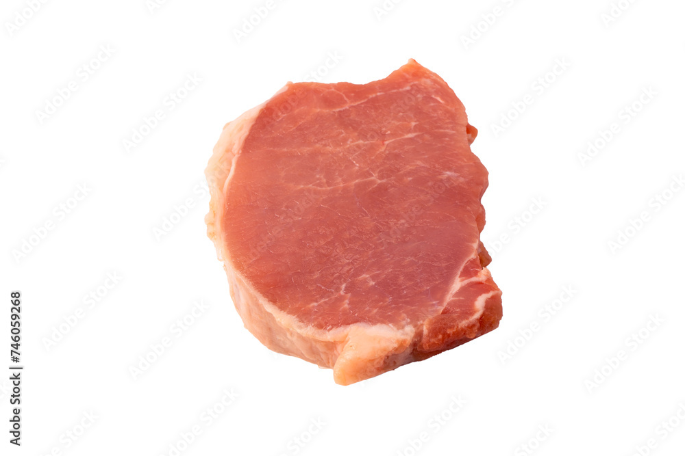 Raw pork pieces isolated on a white background. Raw pork pieces isolated on a white background.