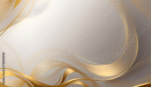 Silver and Gold Colored Digital Abstract geometry background 