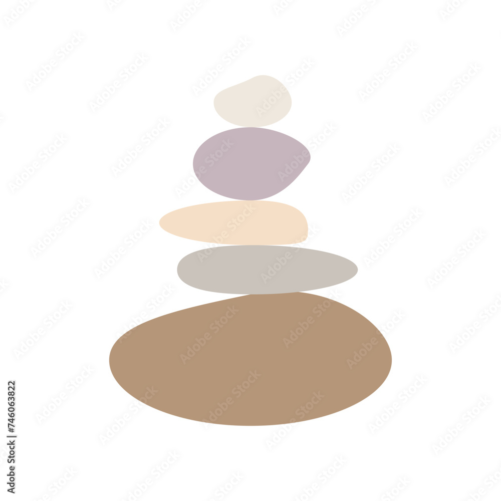 Balance stones for spa. Zen concept of concentration. Simple illustration of stack of geometric shapes Balance stones for spa. Zen concept of concentration. Simple illustration of stack of geometric shapes