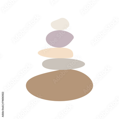 Balance stones for spa. Zen concept of concentration. Simple illustration of stack of geometric shapes