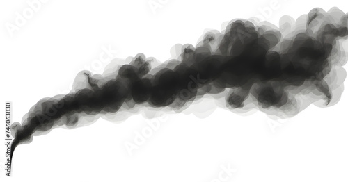 Smoke on black isolated on transparent png background