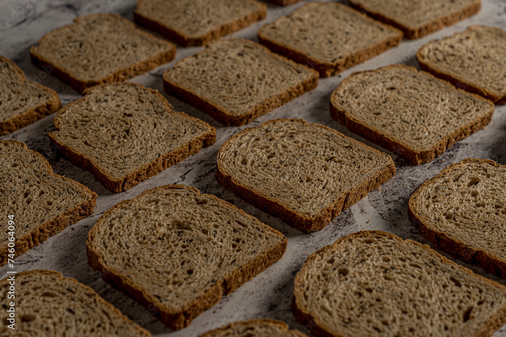 sliced bread ready to eat gray background sliced bread ready to eat gray background