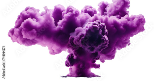 Purple smoke isolated on transparent background