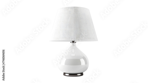 Stylish table lamp on transparent background photo