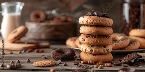 chocolate chip cookies and coffee,Coffee And Donuts Image © Sadia