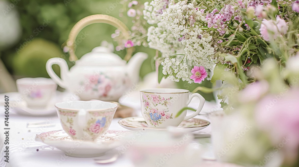 Delightful afternoon tea with cakes and pastries Delightful afternoon tea with cakes and pastries