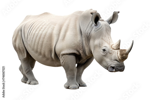 majestic rhino isolated on transparent background