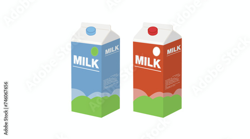 Wallpaper Mural Milk Box Set. Vector isolated editable set of milk boxes illustration Torontodigital.ca
