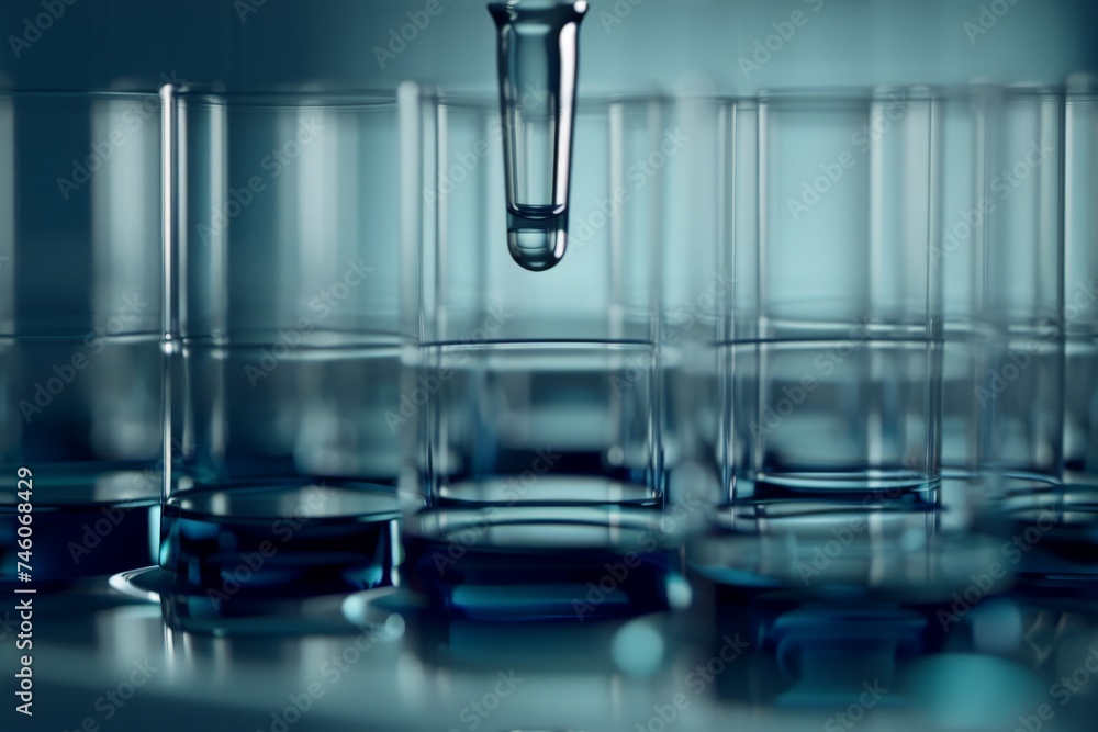 Dripping Liquid from Pipette into Test Tube in Laboratory, Light Airy Environment Test Tubes Dripping Liquid from Pipette into Test Tube in Laboratory, Light Airy Environment Test Tubes