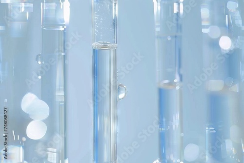 Dripping Liquid from Pipette into Test Tube in Laboratory, Light Airy Environment Test Tubes