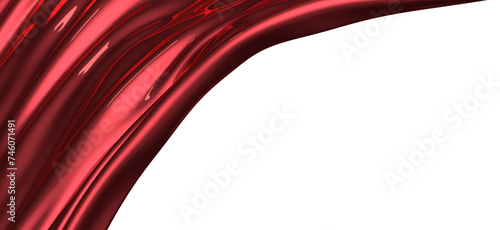 Flowing red cloth background, 3d rendering.