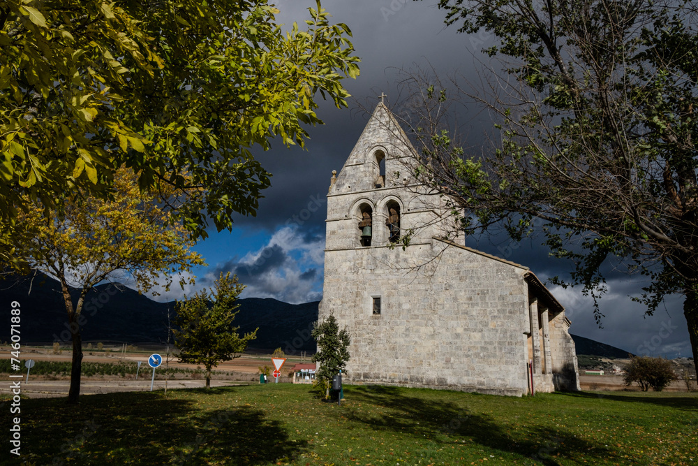 Parish Romanesque temple dedicated to the Assumption of the Virgin, Pisón de Castrejón, Palencia, Spain Parish Romanesque temple dedicated to the Assumption of the Virgin, Pisón de Castrejón, Palencia, Spain