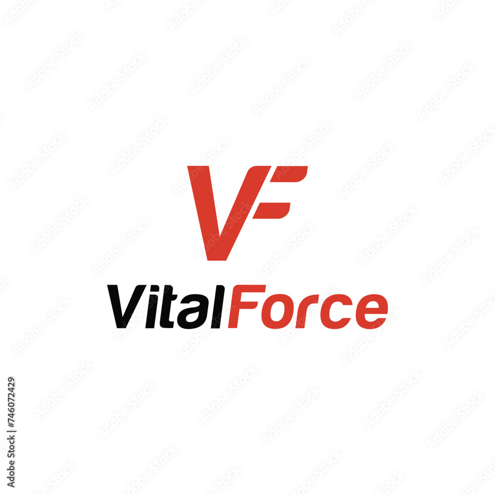 Vital Force Logo Letter VF Logo Design Vital Force Logo Letter VF Logo Design