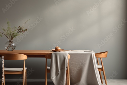 a table with a white cloth on it