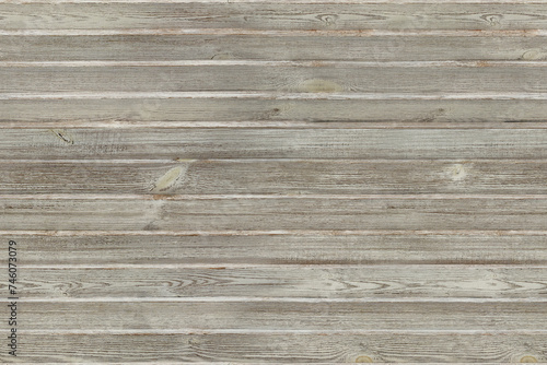 Wood boardwalk decking surface seamless pattern in greyish colors. Old rustic floor panels background.